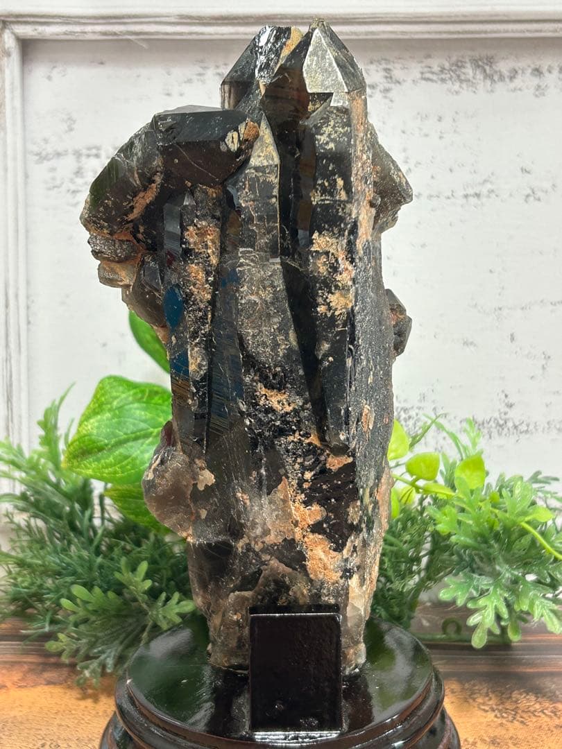 1.4kg ⭐️モリオンクラスター❤︎専用台座 【最強】天然石　浄化　邪鬼　黒水晶⭐️