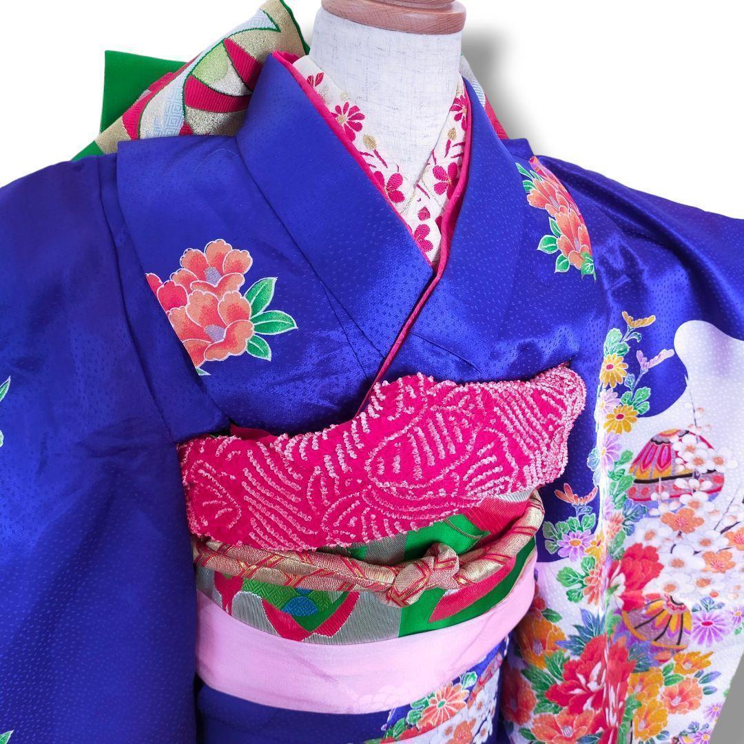 七五三 7歳 セット 012607 金駒刺繍 牡丹 鞠 鼓 菊 梅 椿