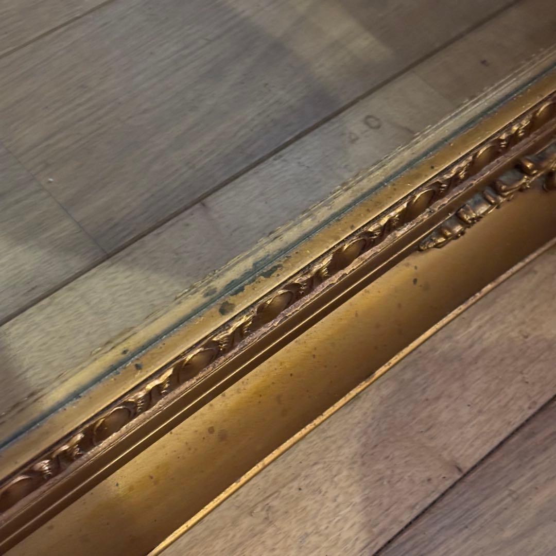 引取限定 アンティーク調 レリーフ彫刻 ウォールミラー ロココ様式 装飾 姿見