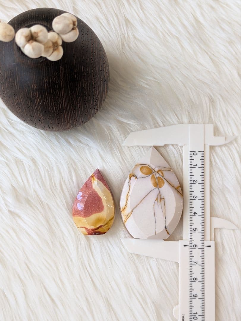 希少　♡Mookaite Jasper　ムーカイト♡　風景画　枝葉　2個セット