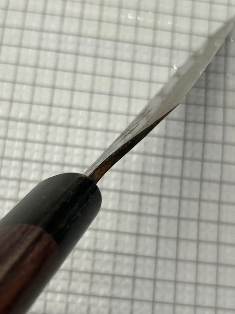 仙助 三徳 三徳包丁 包丁 170mm 安来鋼 青紙二号 紫檀シノギ柄 黒打ち