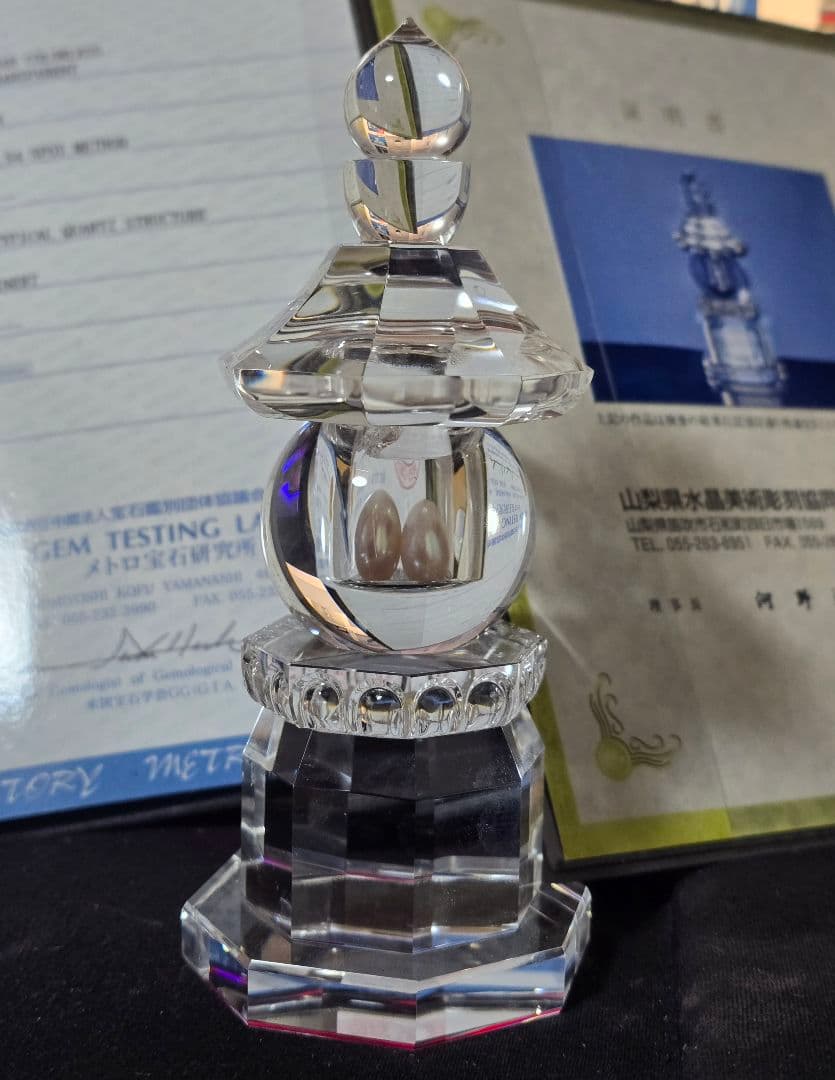 天然水晶　美術工芸品　伝統工芸品　証明書付き　風水　山梨県水晶美術彫刻