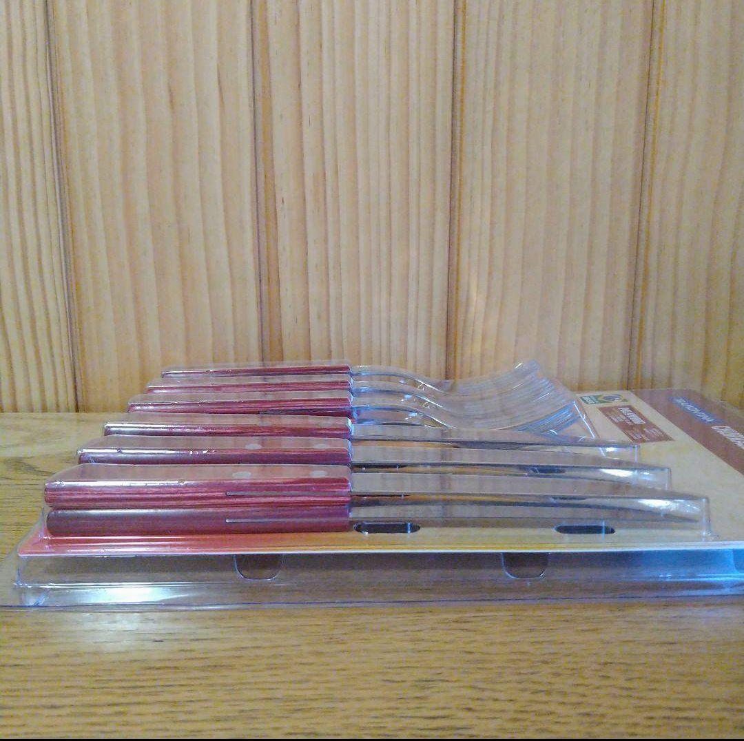 トラモンティーナ　ポリウッド　ステーキフォーク＆ナイフ　12本　セット　レッド