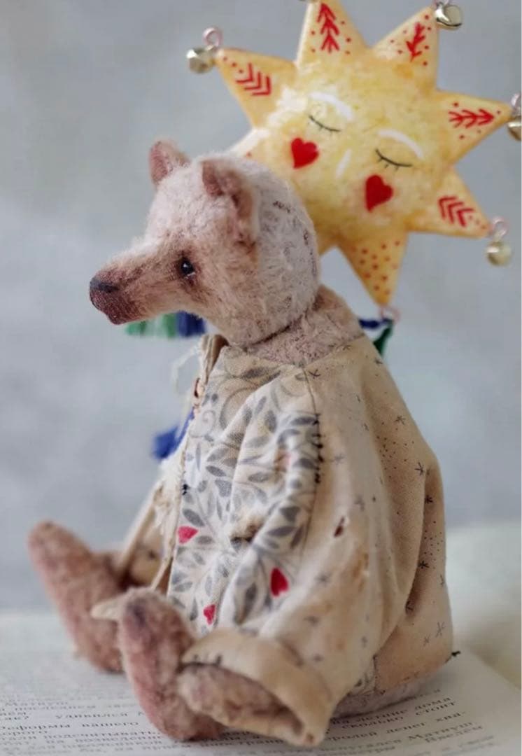 おひさまとくまさん テディベア アーティストベア 海外作家様 ハンドメイド