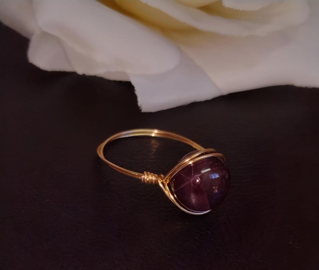 Kgf14 希少 宝石ルース スターガーネット スター 沢山✨ リング