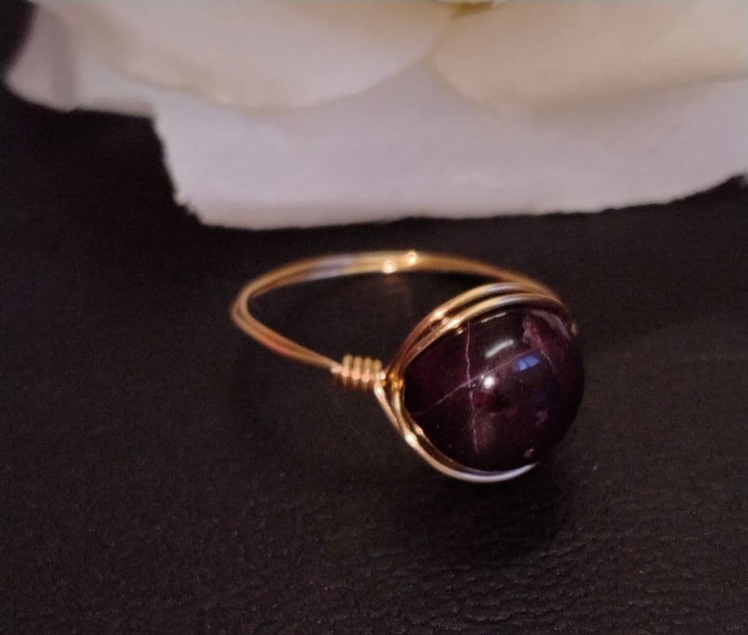 Kgf14 希少 宝石ルース スターガーネット スター 沢山✨ リング