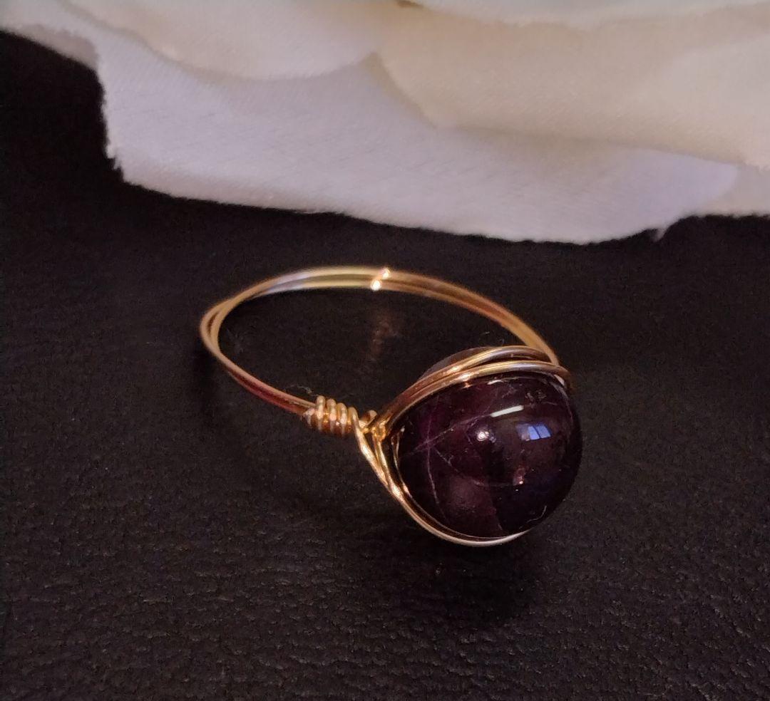 Kgf14 希少 宝石ルース スターガーネット スター 沢山✨ リング