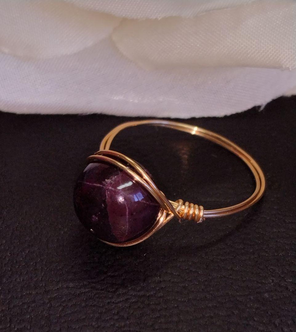 Kgf14 希少 宝石ルース スターガーネット スター 沢山✨ リング