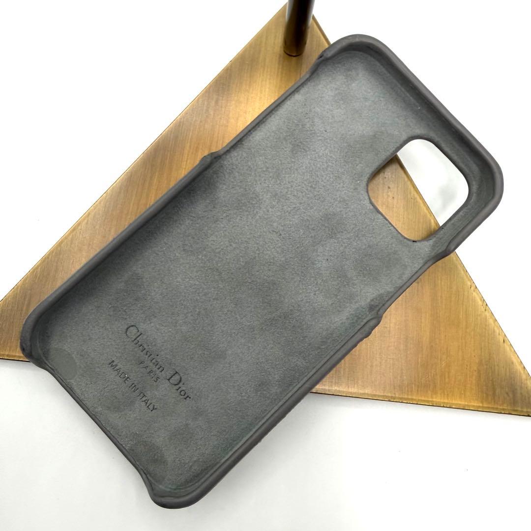 美品　Christian Dior カナージュ　グレー iPhone用ケース