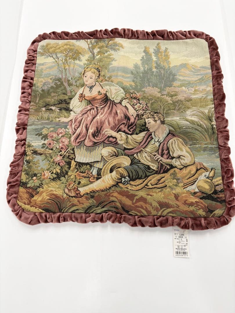 新品！ゴブラン織り　タペストリー風クッションカバー 48x48 cm　ベロア
