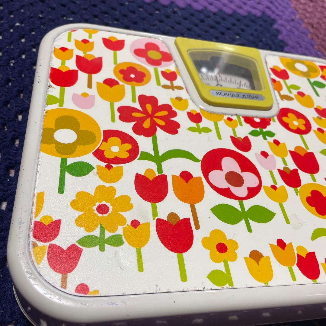 昭和レトロ　体重計　お花可愛い
