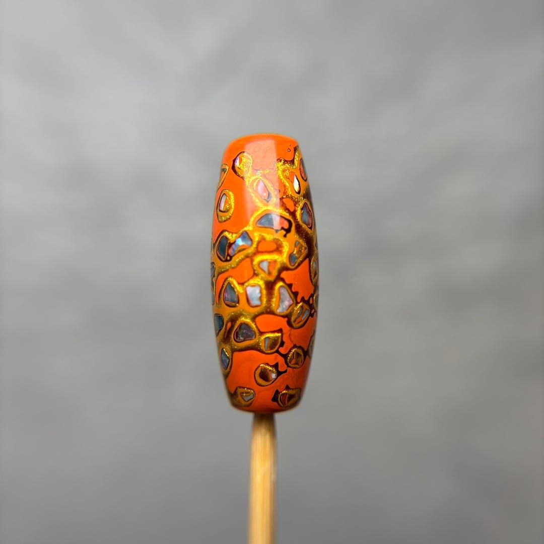 よーこ螺鈿天珠　オレンジ　2-168