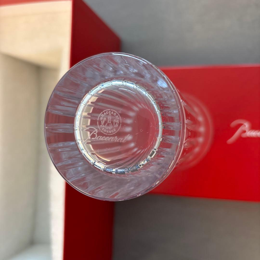 Baccarat クリスタル花瓶 ストライプデザイン