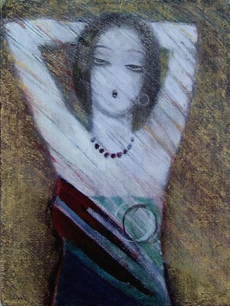 油絵 菅家令子 絵 絵画 インテリア 額付(銀) F3-32023 女性像