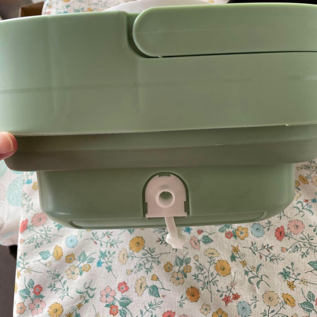 折りたたみ洗濯機 ポータブル洗濯機 6.5L 緑 コンパクト 半自動洗濯機