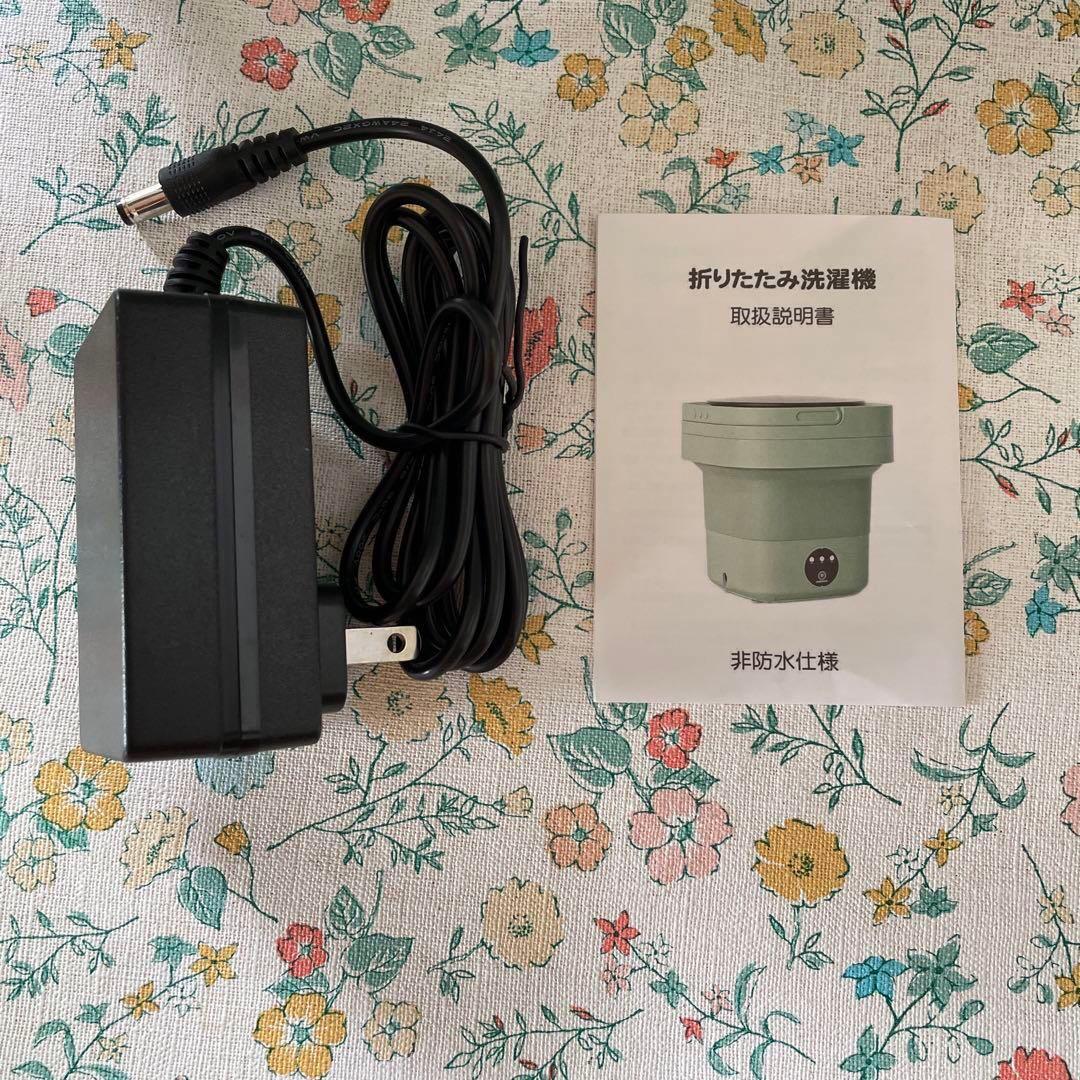 折りたたみ洗濯機 ポータブル洗濯機 6.5L 緑 コンパクト 半自動洗濯機