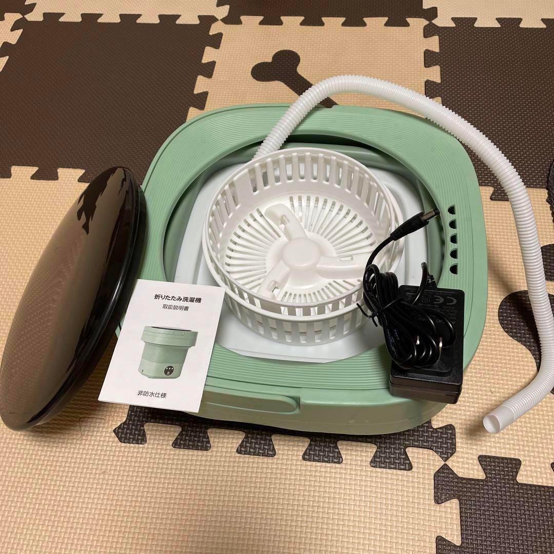 折りたたみ洗濯機 ポータブル洗濯機 6.5L 緑 コンパクト 半自動洗濯機