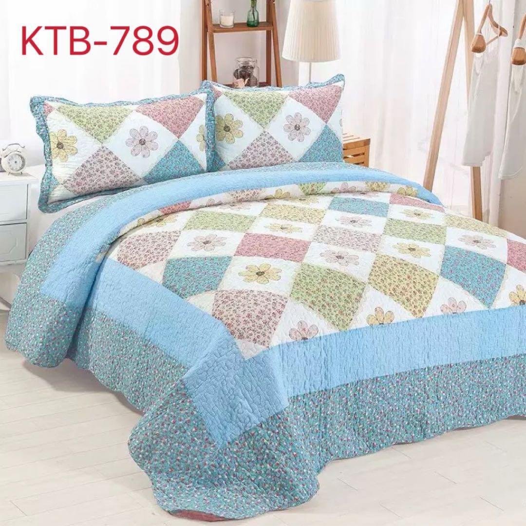 キルトベッドカバー3点セット綿マルチカバー キルティング 1126