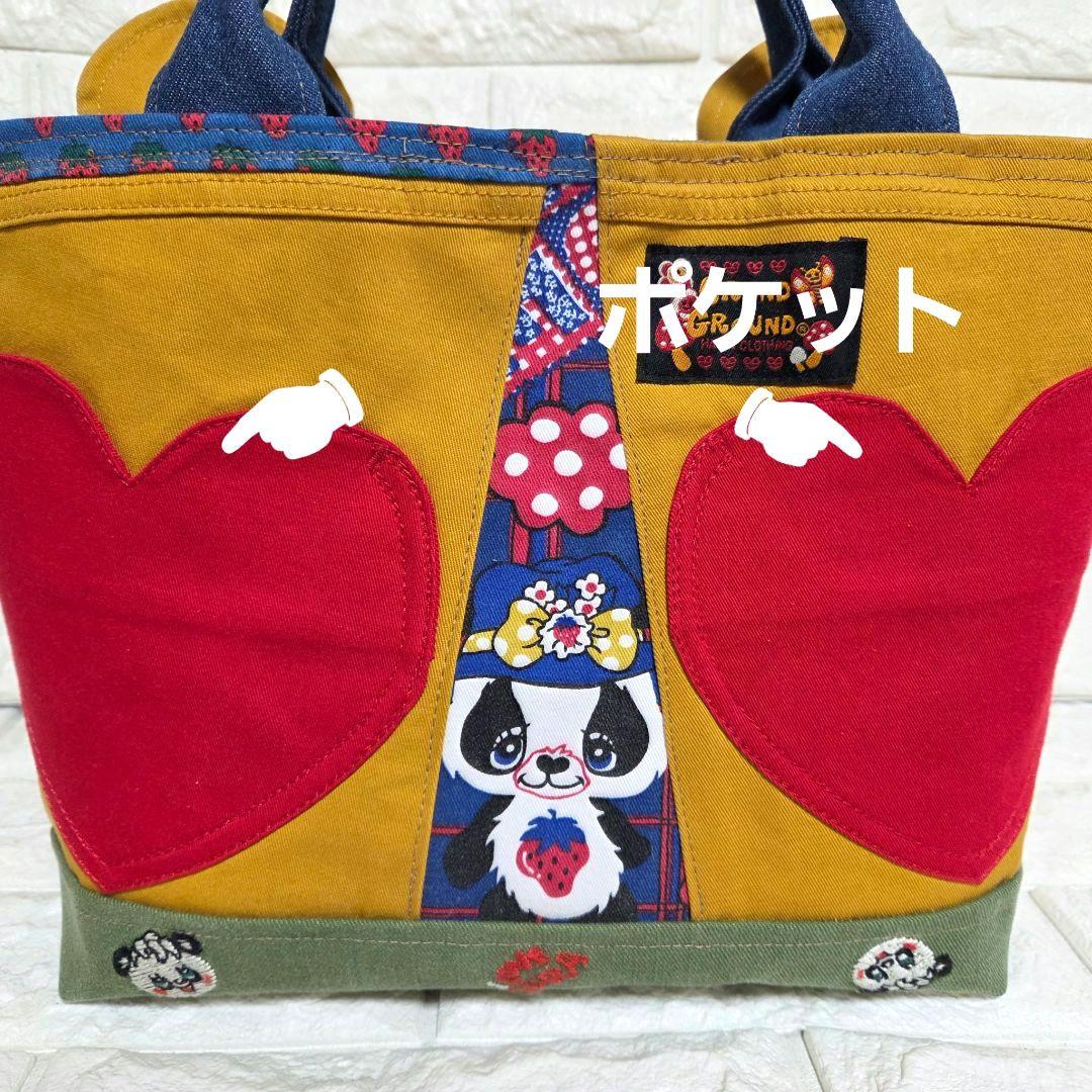 930 デニム＊リメイク＊くま＊バッグ＊トートバッグ