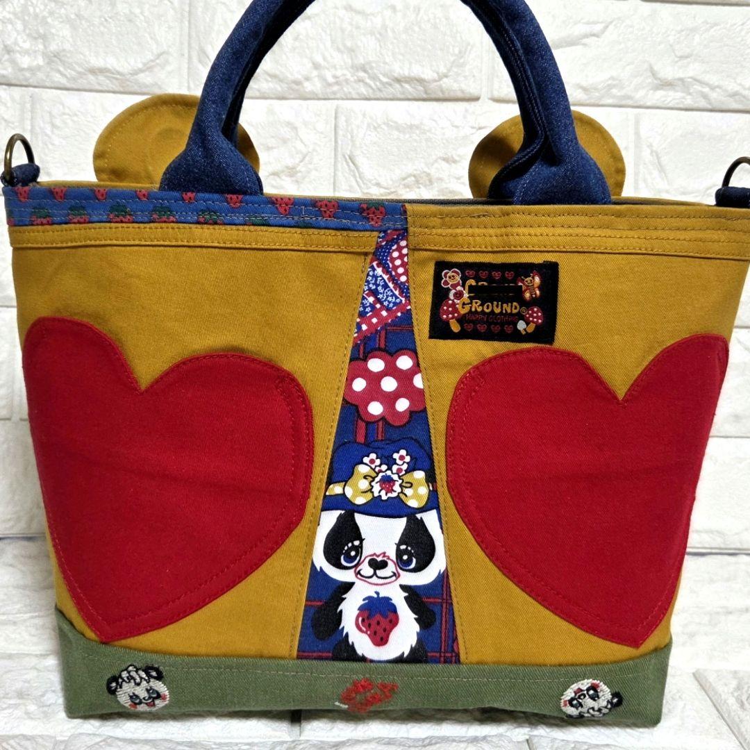 930 デニム＊リメイク＊くま＊バッグ＊トートバッグ