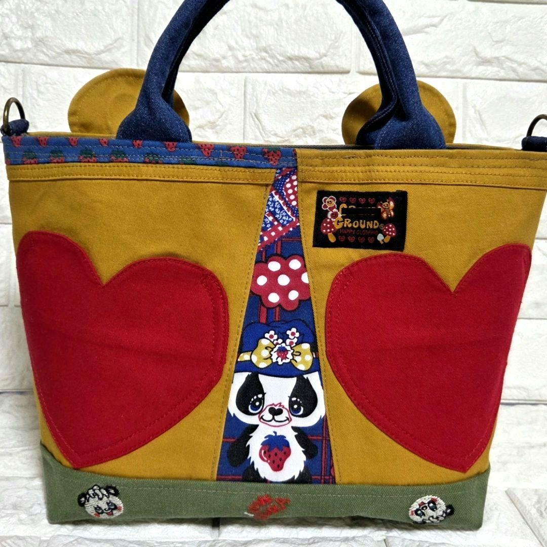 930 デニム＊リメイク＊くま＊バッグ＊トートバッグ