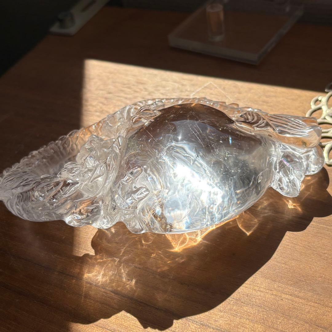 天然石 ブラジル産水晶 龍の置物548g