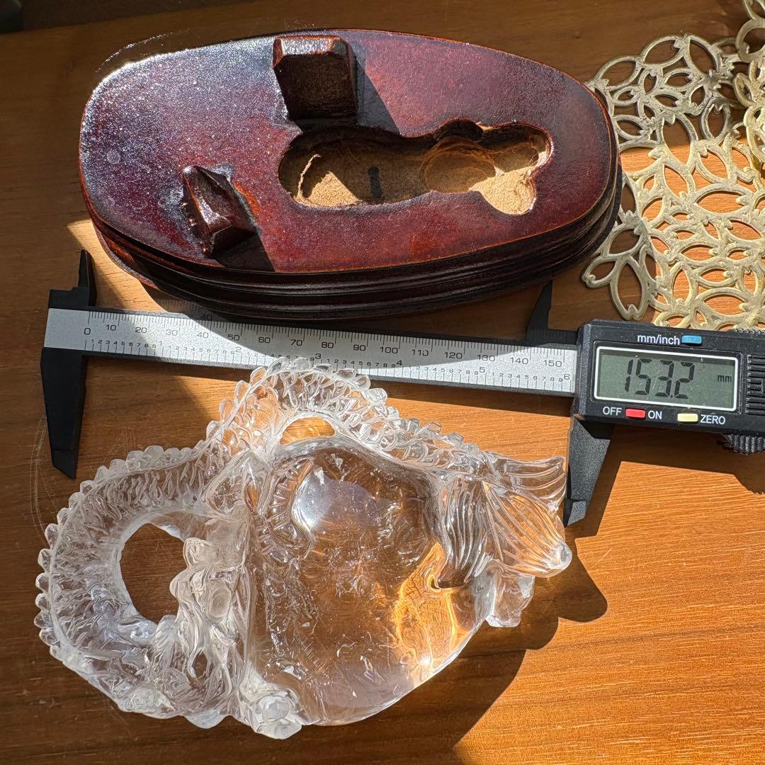天然石 ブラジル産水晶 龍の置物548g