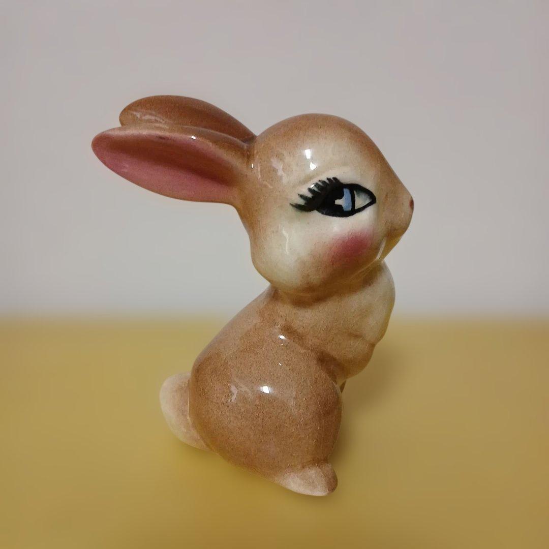 昭和レトロ　ウサギ　陶器　置物