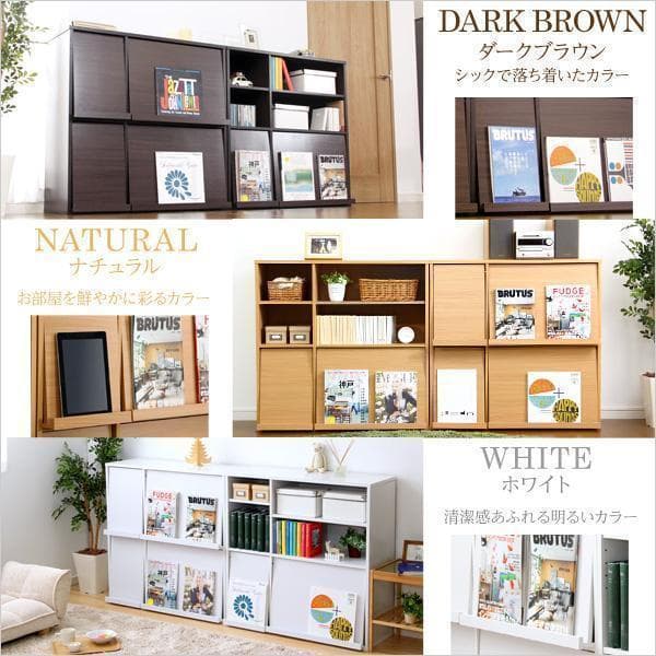 新品 送料込 大容量収納 ディスプレイラック 2個set 本棚 フラップ扉 n