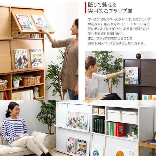 新品 送料込 大容量収納 ディスプレイラック 2個set 本棚 フラップ扉 n