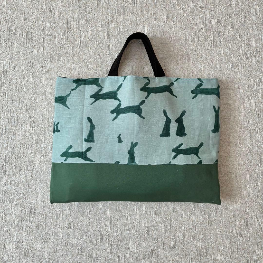 new//run ハンドメイド レッスンバッグ ミナペルホネン 生地使用 緑
