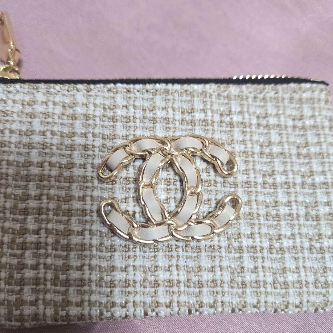 CHANEL ノベルティ ケース カードケース ミニポーチ ベージュ