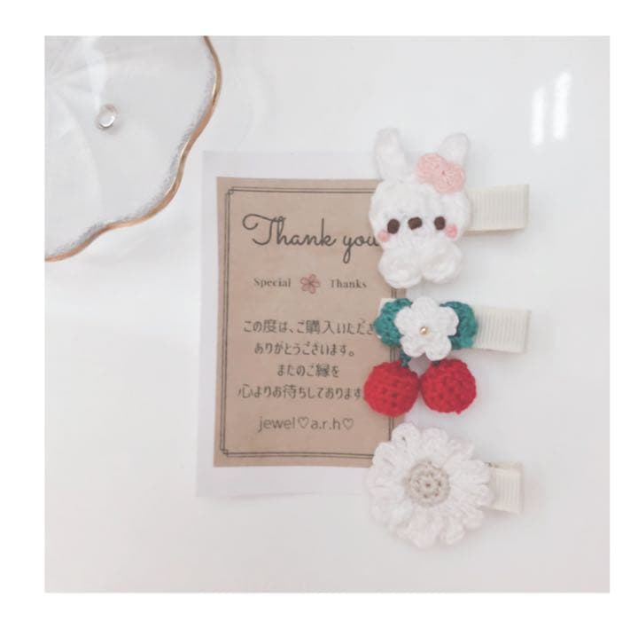 ハンドメイド　ベビーヘアクリップ