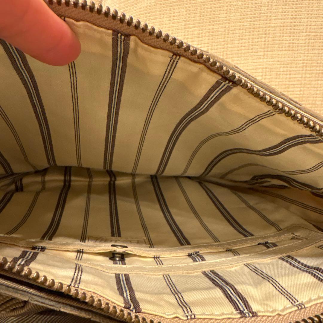 Bstuff編み込みデザイン メッセンジャーバッグ ベージュ