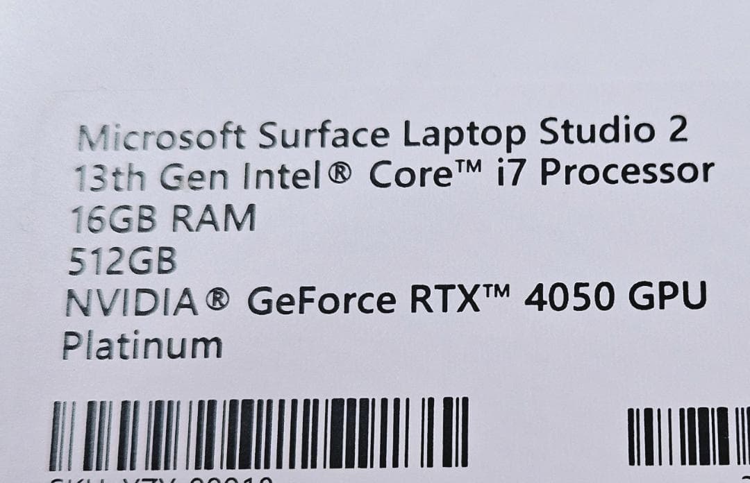 Windowsノート本体 Surface Laptop Studio 2 Core i7 RTX 4050