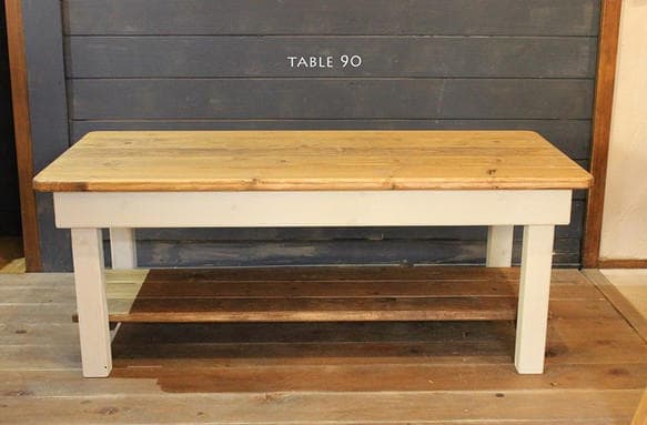 ハンドメイド　折りたたみテーブル90 ホワイトシャビー