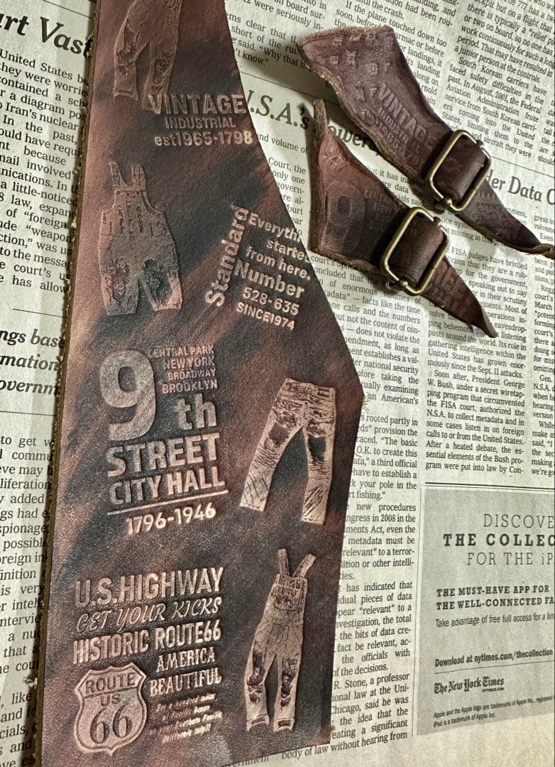 No.525 お年玉タグ 染色タグ 革タグ レザータグ