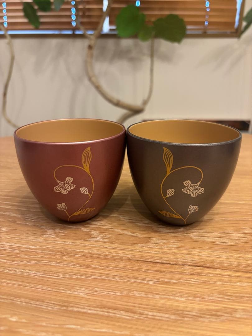 越前漆器　夫婦茶碗・湯呑み・夫婦箸 6点セット（箱入り）