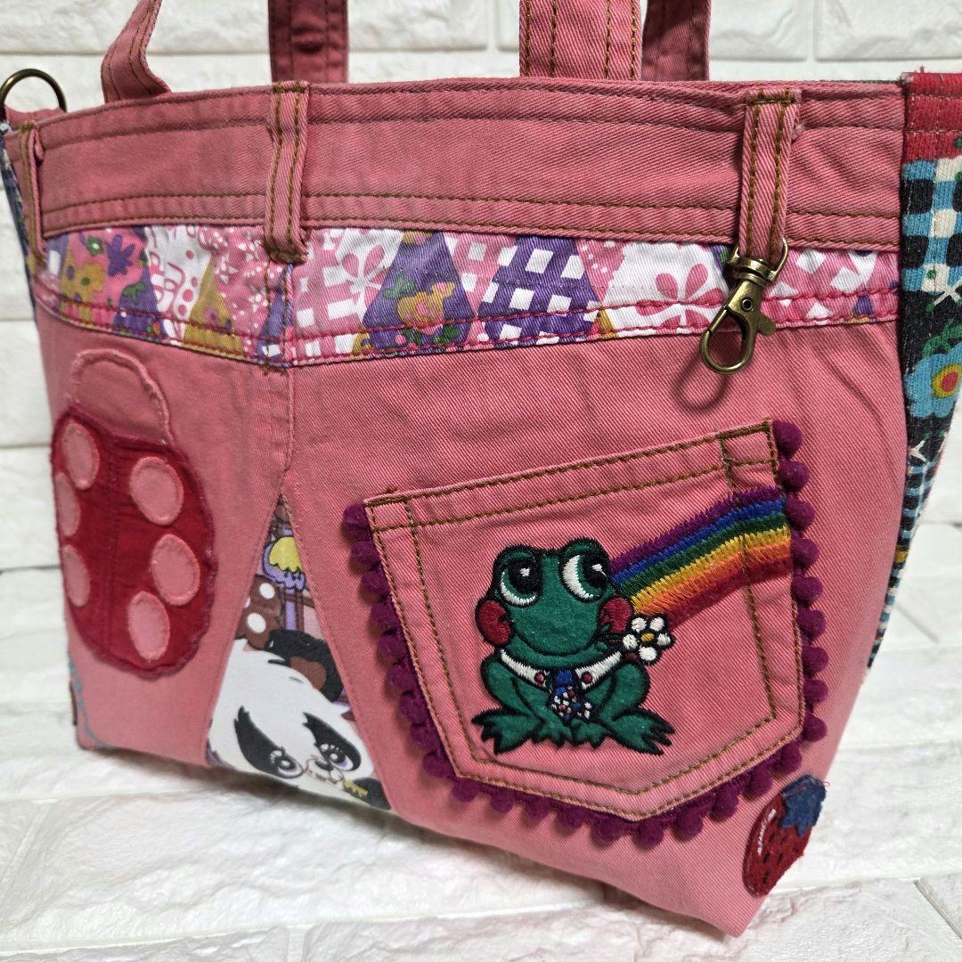 932 デニム＊リメイク＊刺繍＊バッグ＊トートバッグ