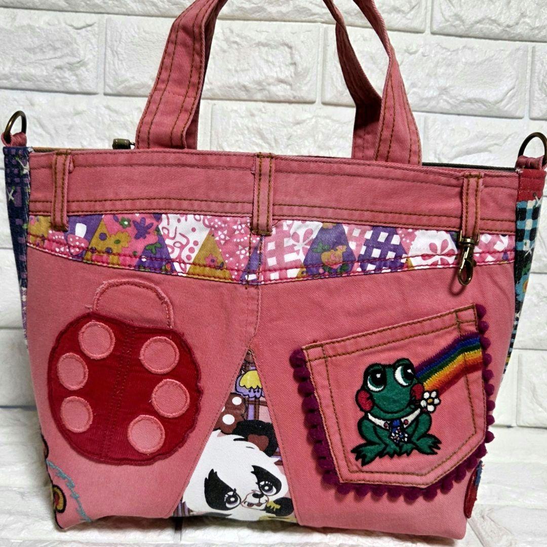932 デニム＊リメイク＊刺繍＊バッグ＊トートバッグ