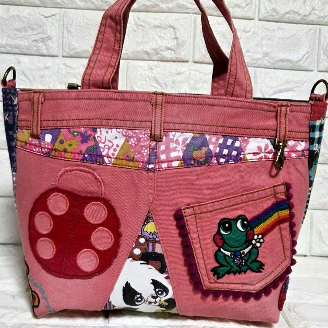 932 デニム＊リメイク＊刺繍＊バッグ＊トートバッグ
