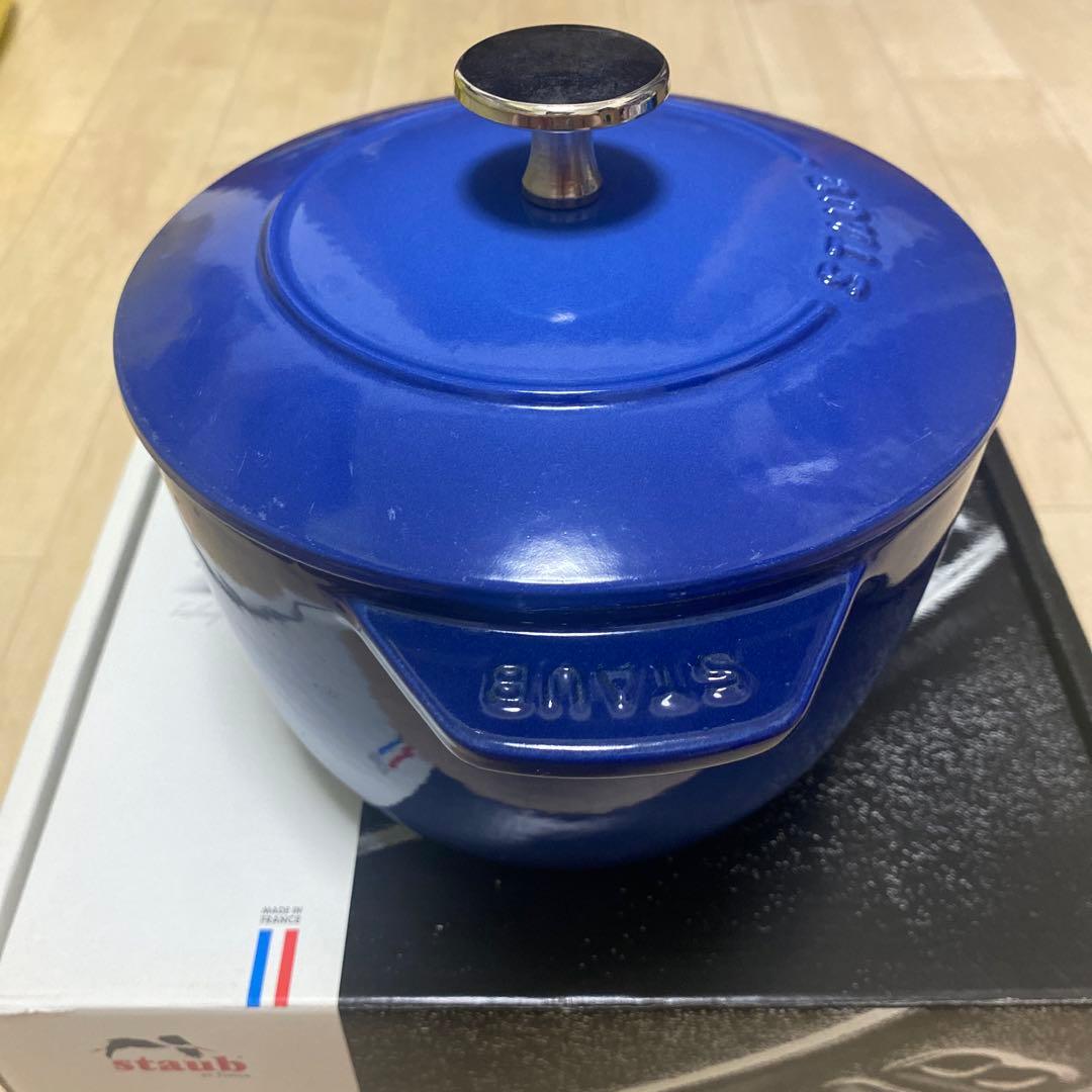staubラ ココットde GOHAN M 16cm ロイヤルブルー　ストウブ