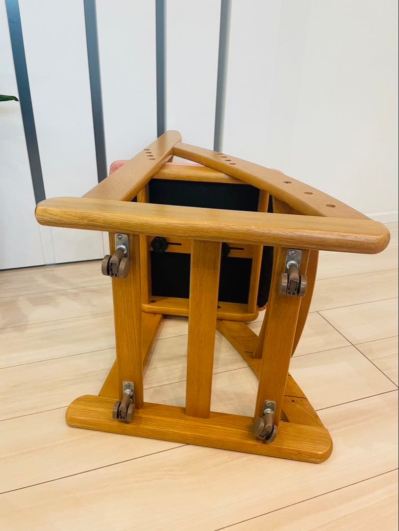 浜本工芸　ナラ無垢材デスクチェア　　子供用椅子/キッズチェア/学習椅子　高さ調整