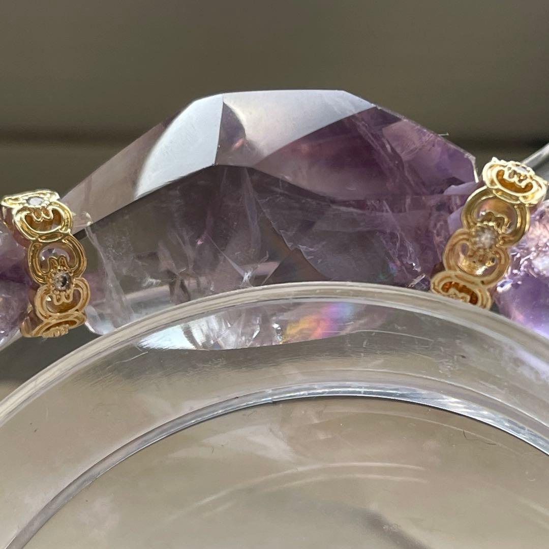 天然石 アメジスト虹入 アイリスクォーツ アメジストアイリス ブレスレット