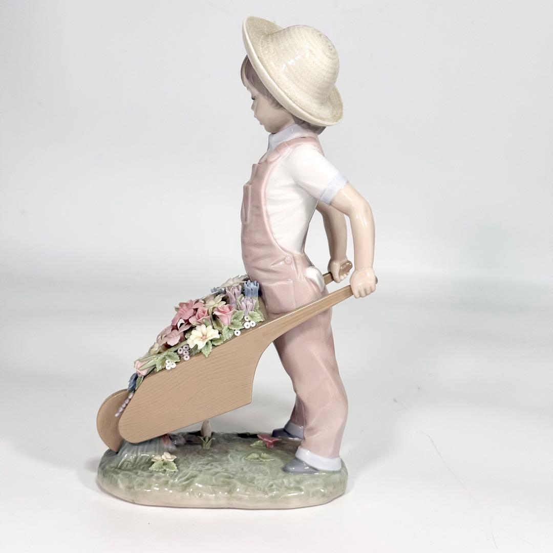 希少 LLADRO リヤドロ 花車 フィギュリン 陶器人形 置物　1283