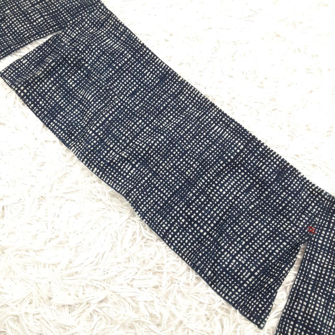 美品◎45rpm 45R 腰巻エプロン デニムエプロン 藍染め 総柄 日本製