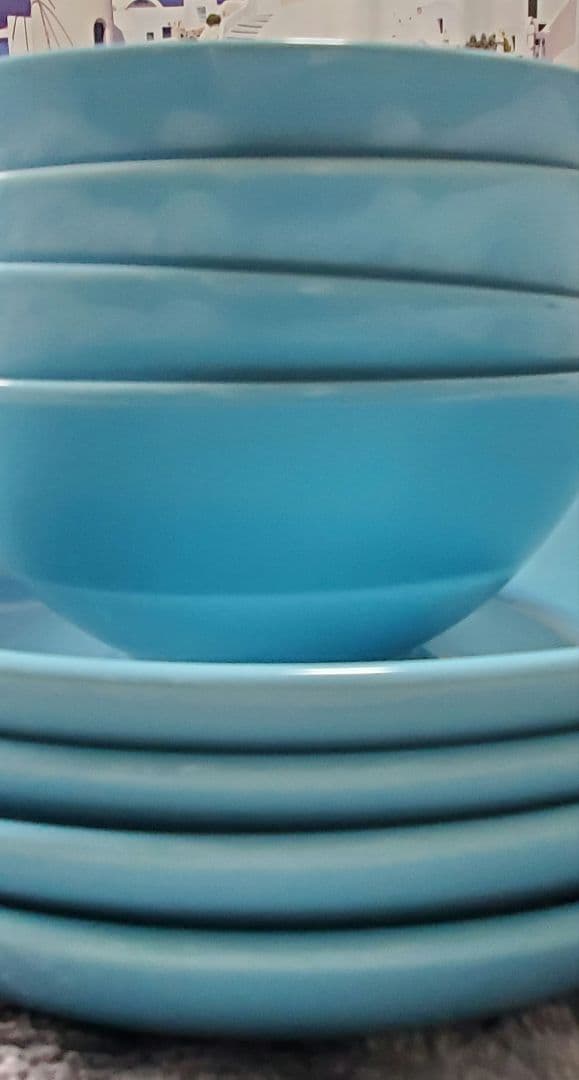 IKEA　ターコイズブルー　ボウル＆大皿　8点セット