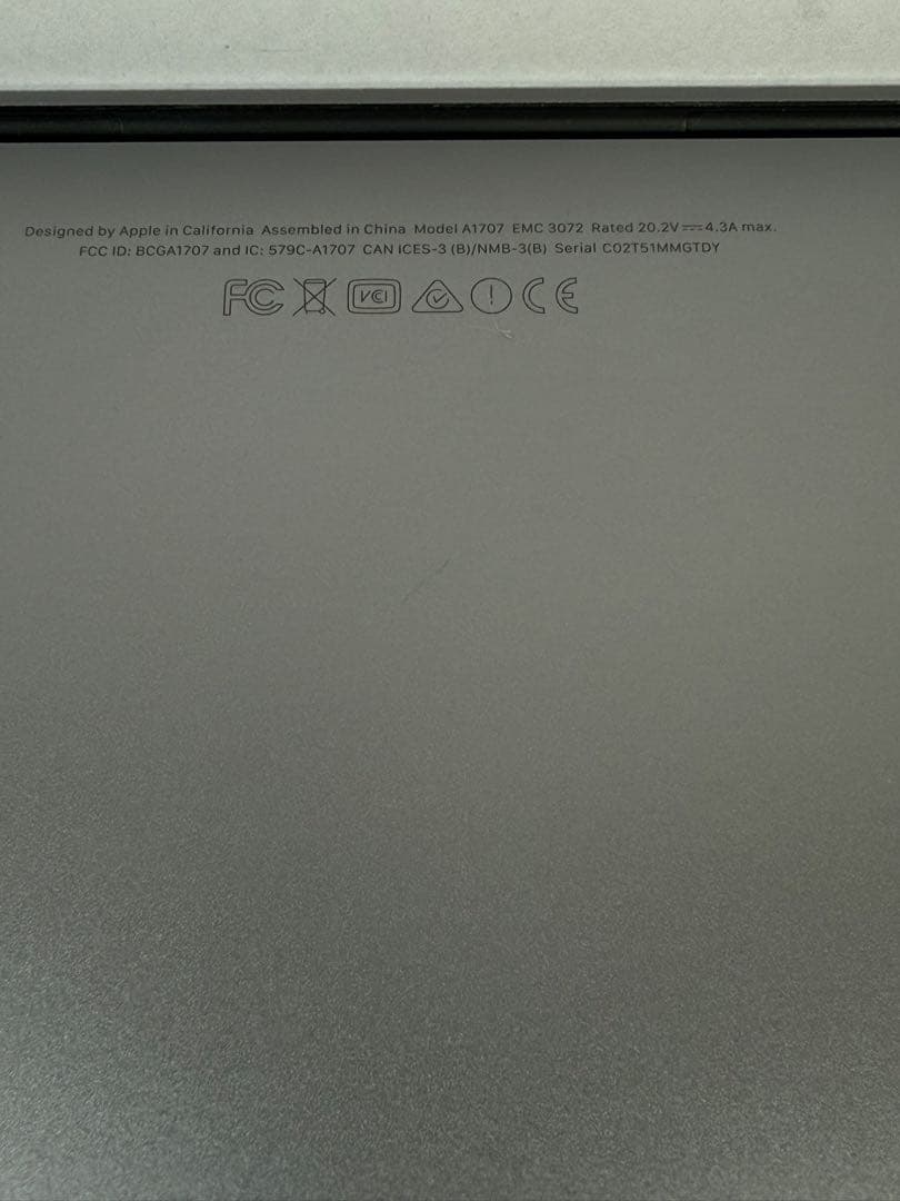 MacBook本体 Apple MacBook Pro 15 2016 i7/16GB/500GB