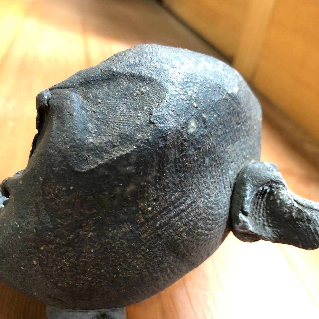 盆栽鉢 芸術的黒色陶器3本足 日本伝統工芸