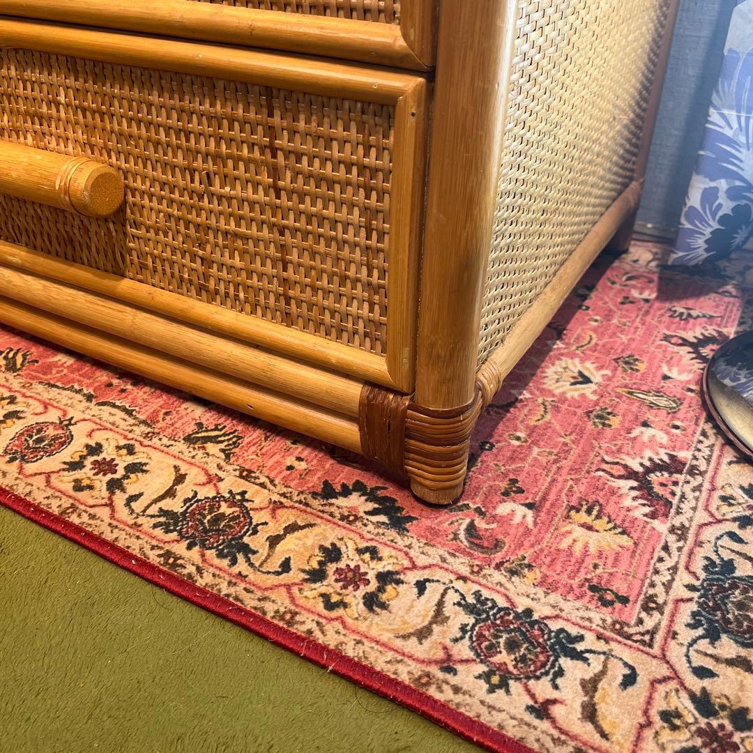 籐　ラタン　5段　チェスト　箪笥　軽量コンパクト